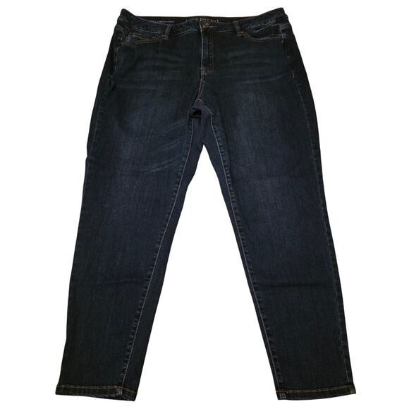 Lane Bryant Mid Rise Super Stretch Ankle Jeans Women’s Size 18 Dark Wash - Picture 1 of 5